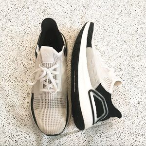 ADIDAS Black and White Ultra Boost Sneakers